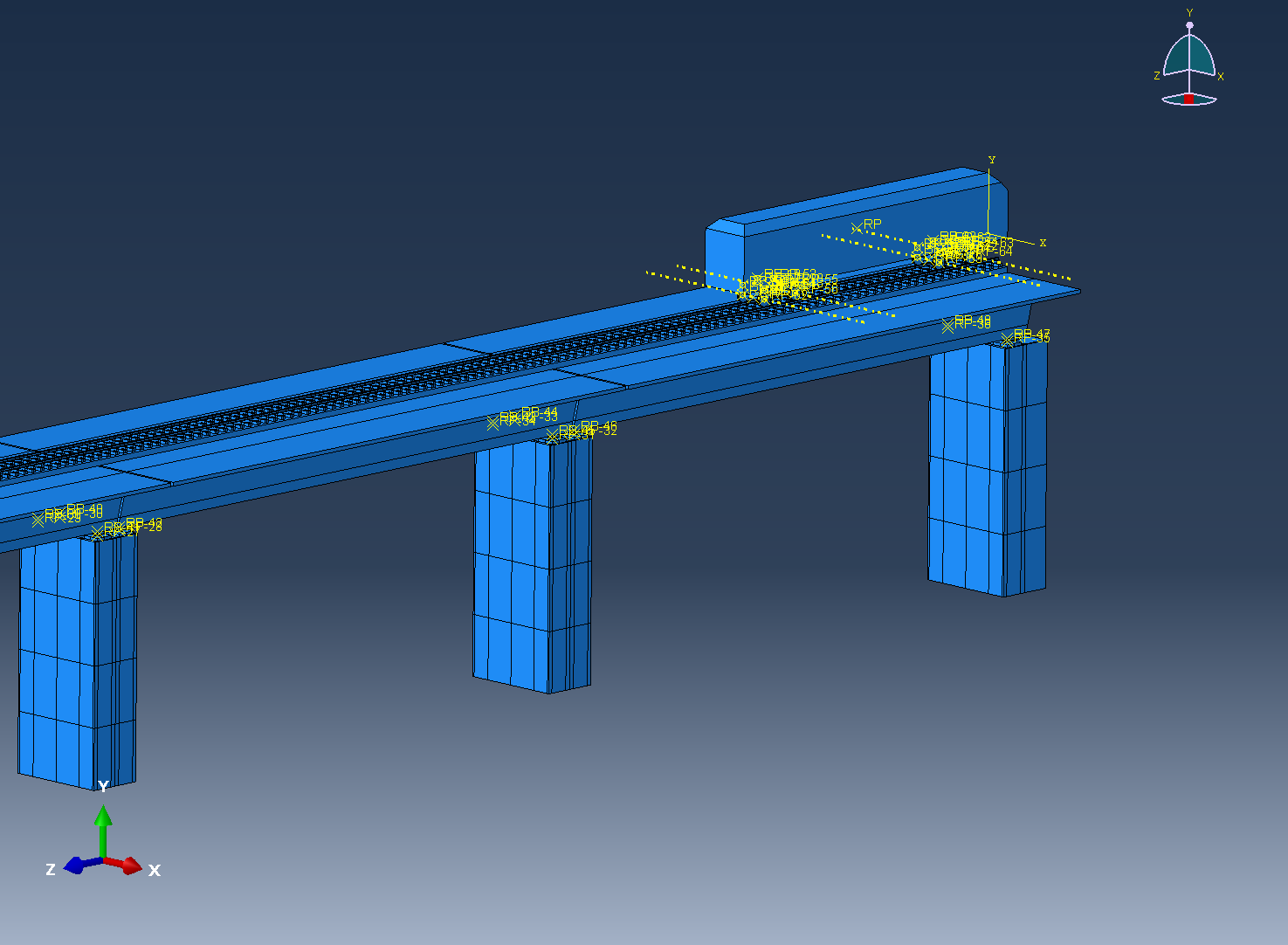 Abaqus车轨桥耦合模型的图4